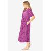 Woman Within Plus Size Short-Sleeve Button-Front Pocket Dress (Petite Available)(Raspberry Blossom)