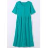 Woman Within Plus Size Short-Sleeve Button-Front Pocket Dress (Petite Available)(White Multi Garden)