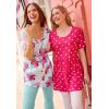 Woman Within Plus Size Short-Sleeve Empire Waist Tunic(Turq Blue Patchwork)