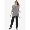 Woman Within Plus Size Swing Hem Tunic(Purple Falling Floral)