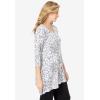 Woman Within Plus Size Swing Hem Tunic(White Palms)