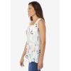 Woman Within Plus Size Swing Square Neck Pocket Tunic(White Multi Floral Toss)