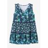 Woman Within Plus Size Tiered Tank(Emerald Rose Floral)