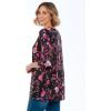 Woman Within Plus Size V-Neck Pintucked Tunic(Black Multi Florals)