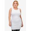 ellos Plus Size Stretch Knit Scoop Neck Sleeveless Long Tank(Black)