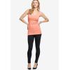 ellos Plus Size Stretch Knit Scoop Neck Sleeveless Long Tank(Deep Wine)