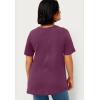 ellos Plus Size Stretch Knit V-Neck Short Sleeve Tunic(Fig)