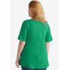 ellos Plus Size Stretch Knit V-Neck Short Sleeve Tunic(Kelly Green)