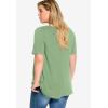 ellos Plus Size Stretch Knit V-Neck Short Sleeve Tunic(Sage Mist)