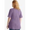 ellos Plus Size Stretch Knit V-Neck Short Sleeve Tunic(Violet Haze)