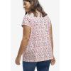 ellos Plus Size Twisted V-Neck Tee(Black Vine Floral)