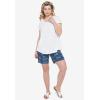 ellos Plus Size Twisted V-Neck Tee(Black Vine Floral)