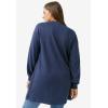 ellos Plus Size Zip Pocket French Terry Sweatshirt Tunic(Soft Caramel)