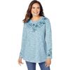 Deep Teal Marled Embroidery