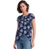 ellos Plus Size Smocked Tunic(Navy Floral Print)