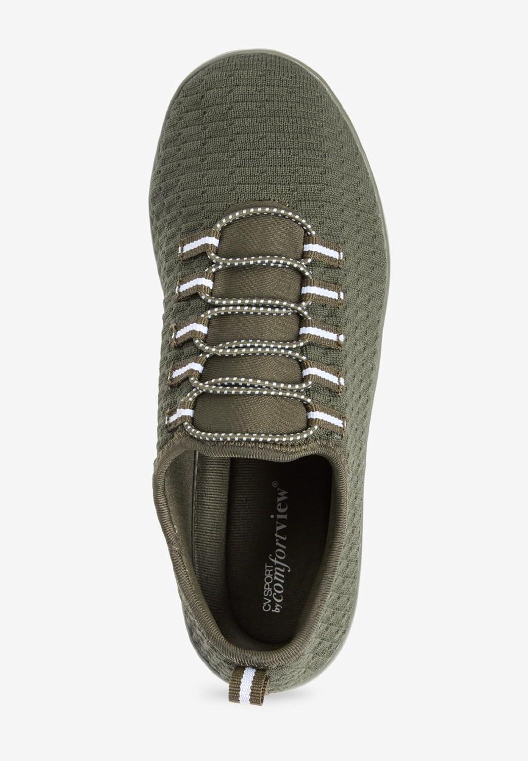 imageComfortview Womens Wide Width The Ariya SneakerDark Olive