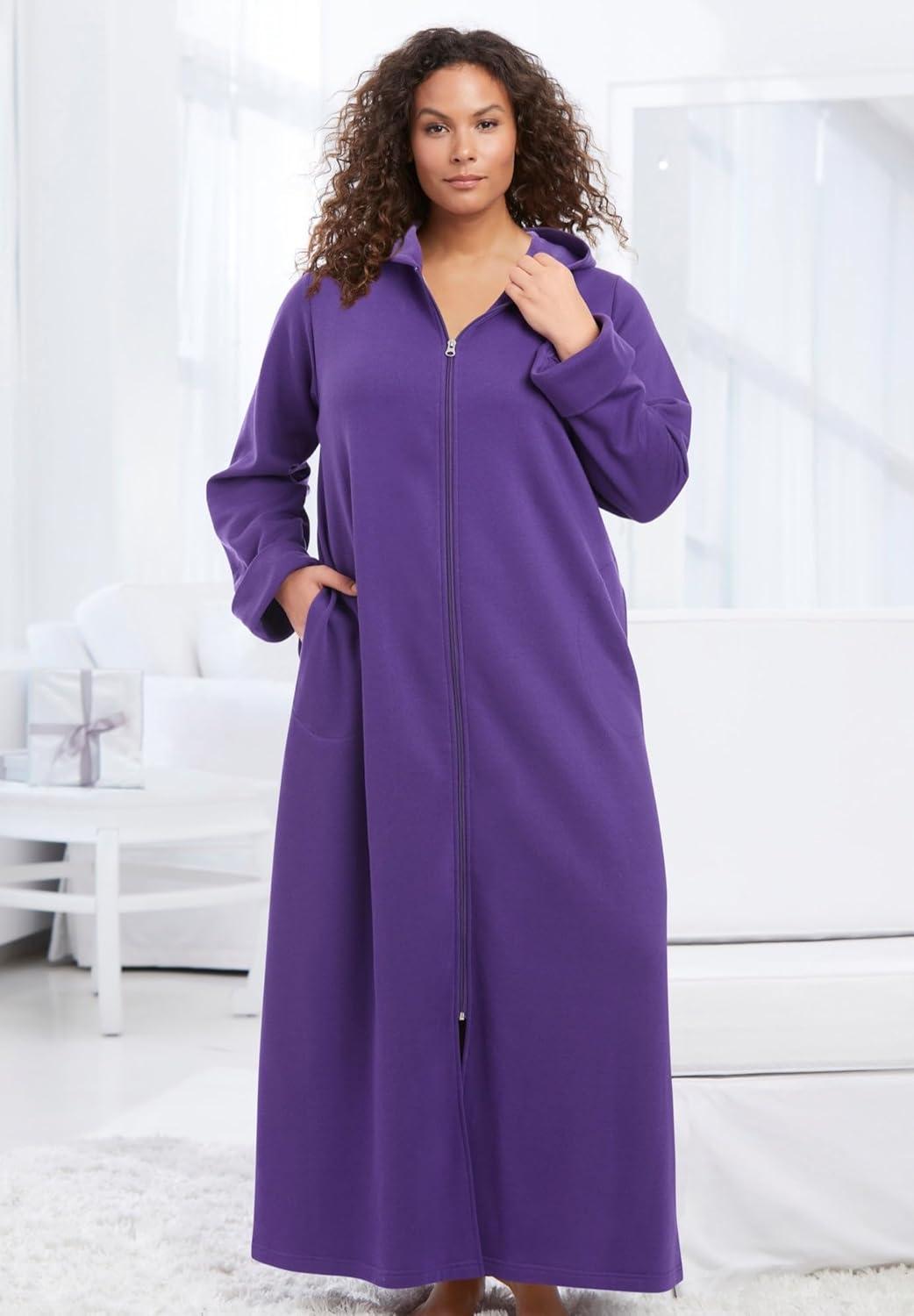 imageDreams amp Co Plus Size Long Hooded Fleece Sweatshirt RobeDeep Teal