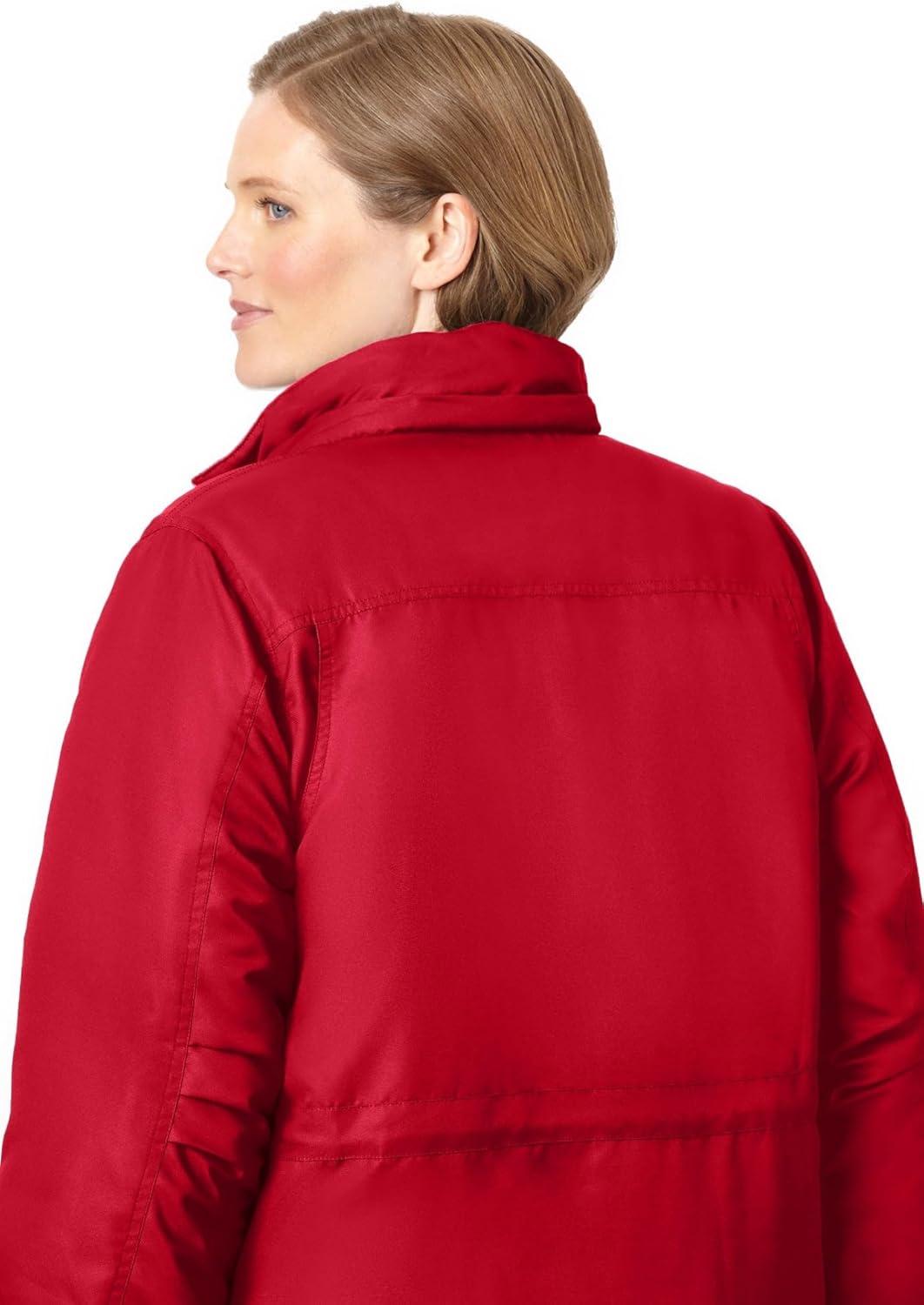 imageWoman Within Plus Size MidLength Microfiber ParkaClassic Red