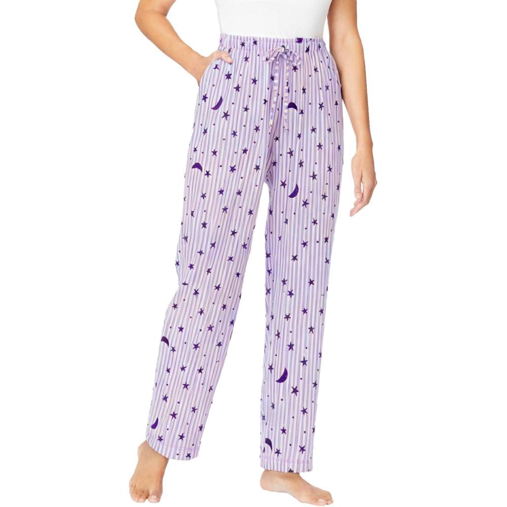 imageDreams amp Co Plus Size Knit Sleep PantPale Lilac Stars