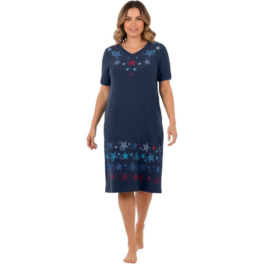 imageDreams amp Co Plus Size Short TShirt LoungerNavy Dancing Stars