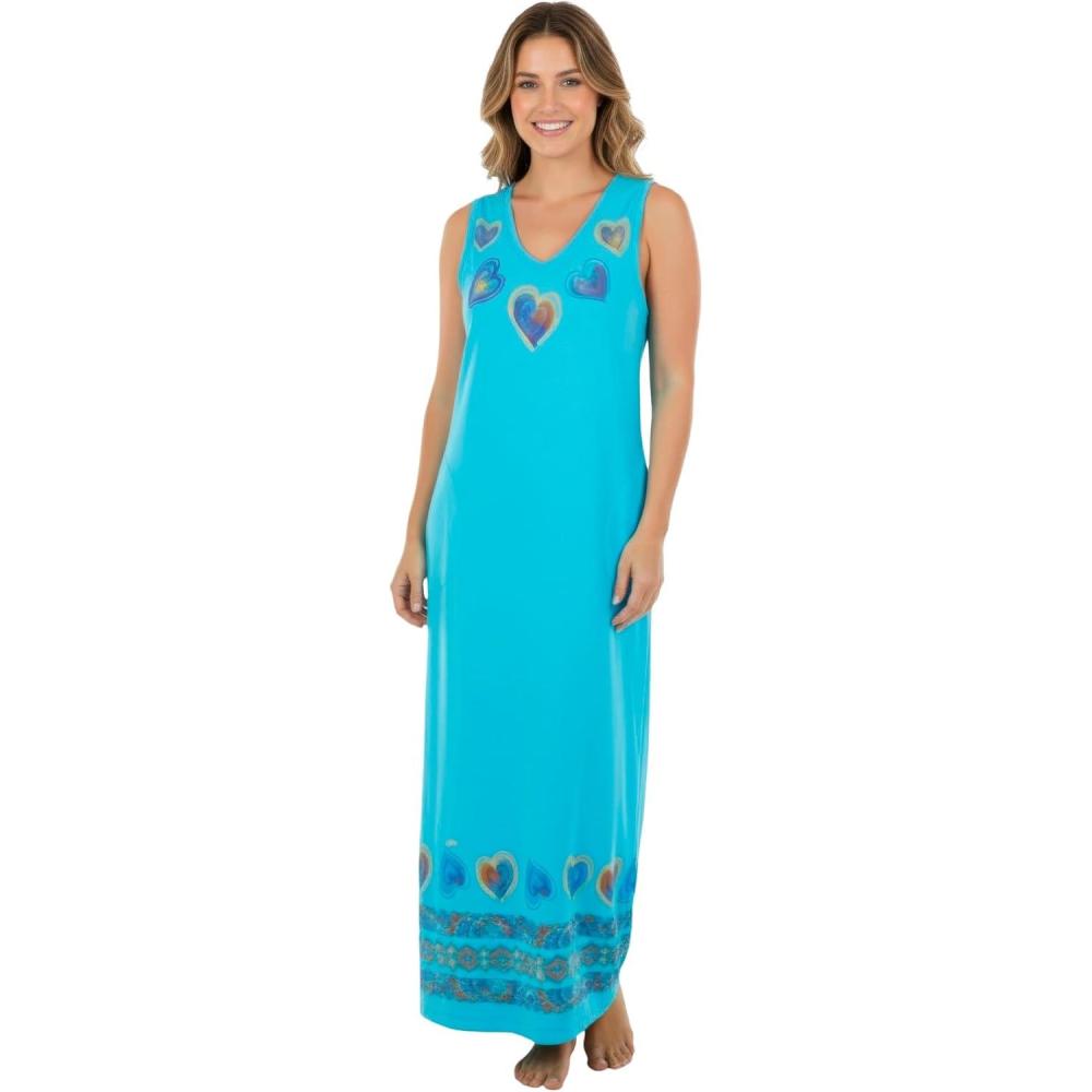 imageDreams amp Co Plus Size Trapeze VNeck LoungerParadise Blue Hearts