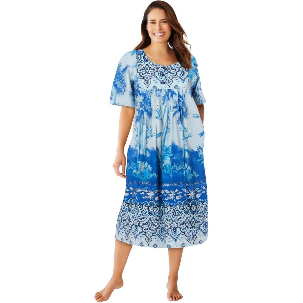 imageOnly Necessities Plus Size Mixed Print Short LoungerUltra Blue Palm