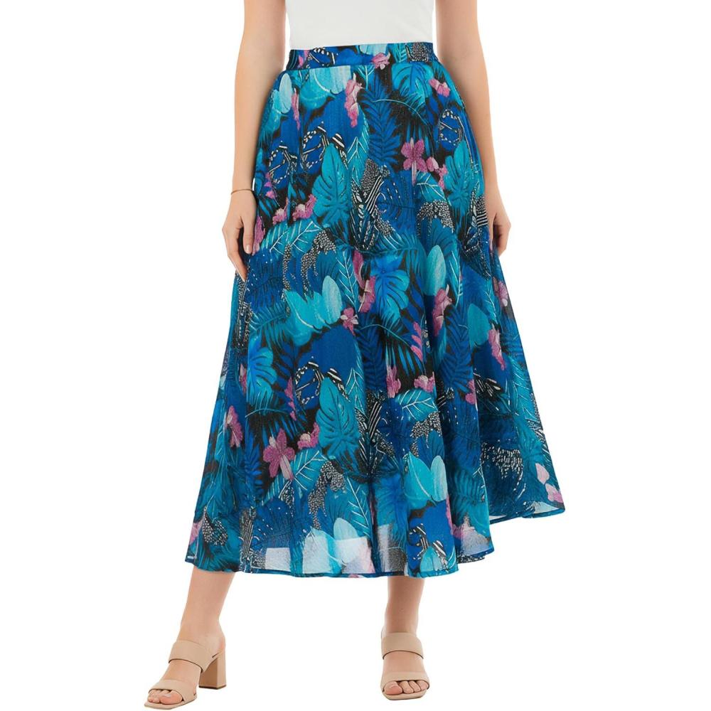 imageWoman Within Plus Size 2in1 Reversible SkirtBlack Midnight Tropical