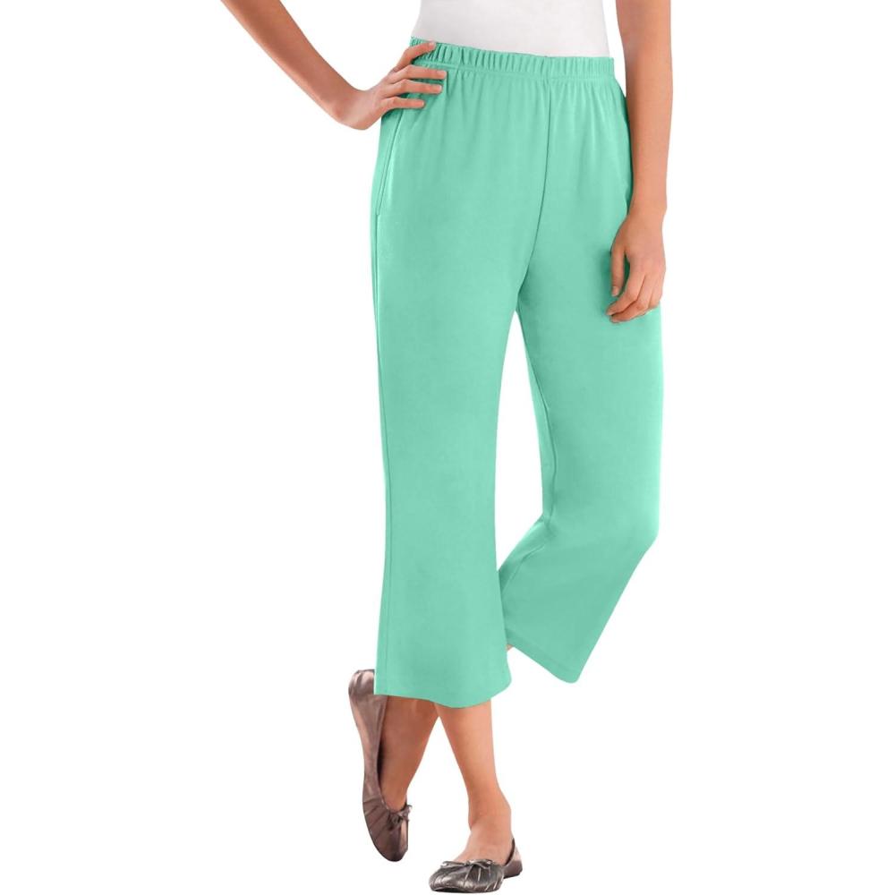 imageWoman Within Plus Size 7Day Knit CapriPale Seafoam