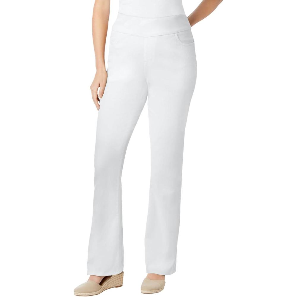 imageWoman Within Plus Size Flex PullOn Bootcut GapFree Stretch Denim JeansWhite