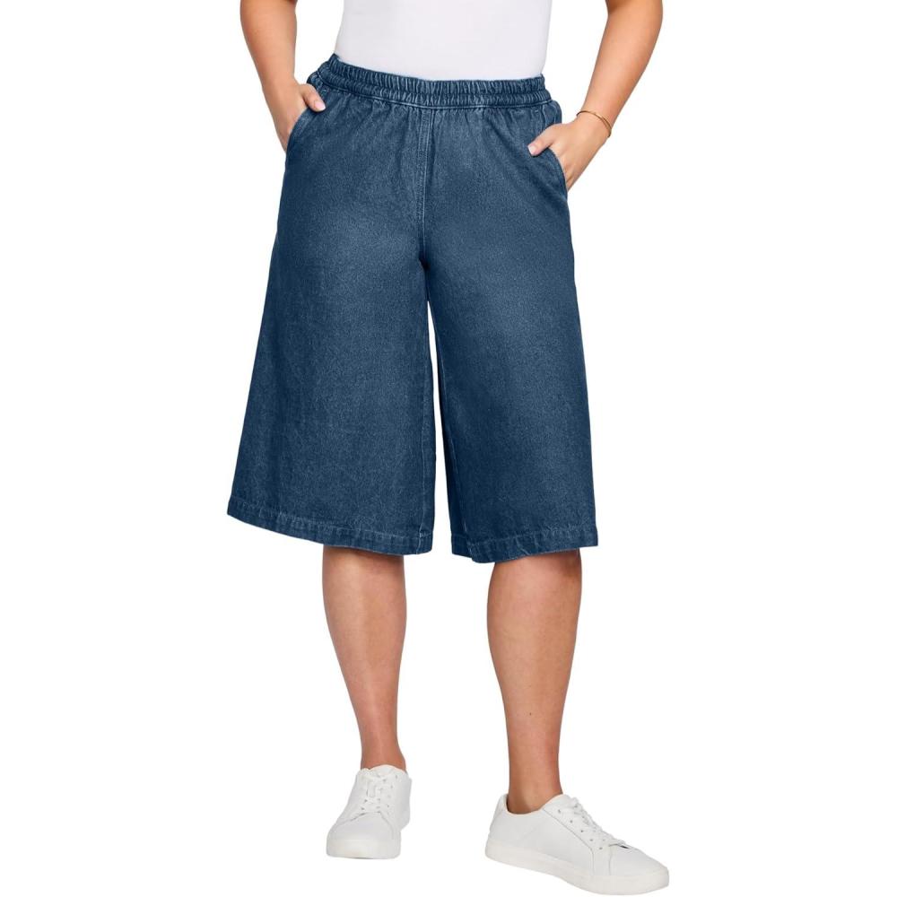 imageWoman Within Plus Size Relaxed Fit CoulotteMedium Stonewash