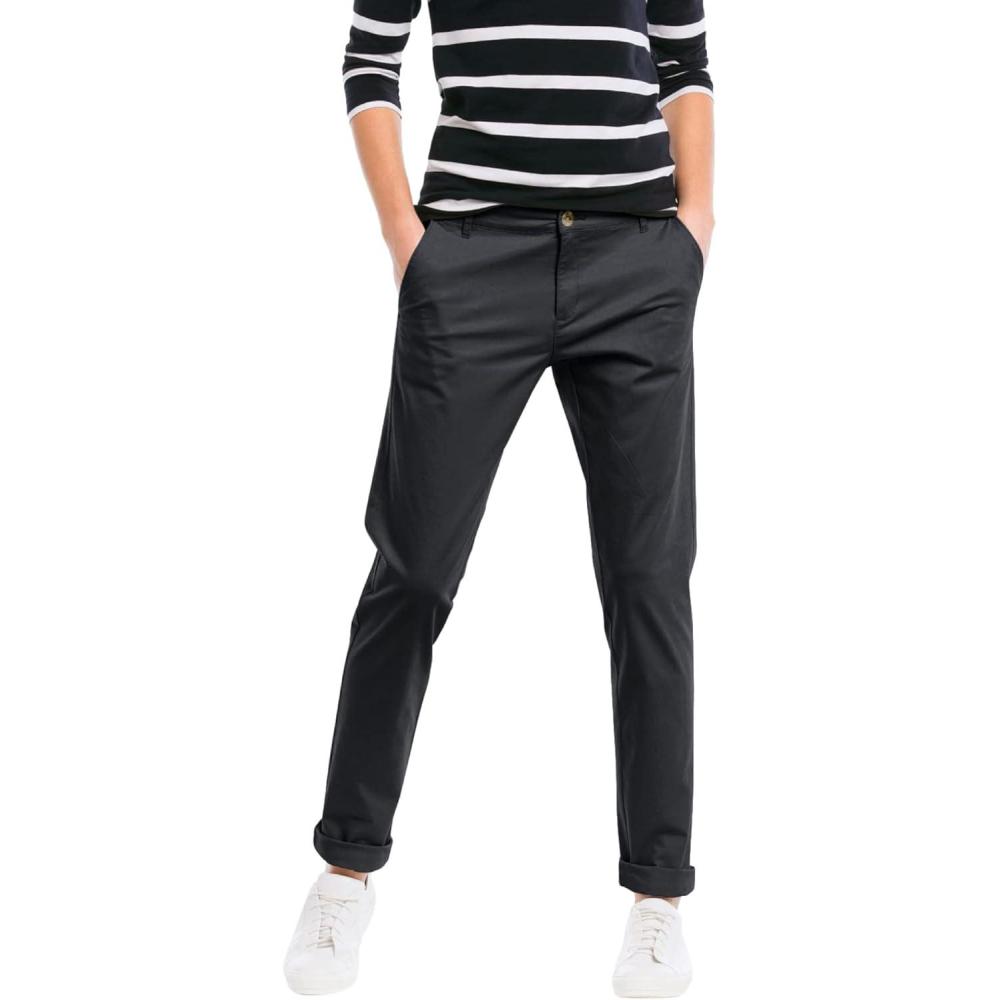 imageellos Comfortable Womens Plus Size Modern Stretch Chino Pants Slim Fit Work amp CasualBlack