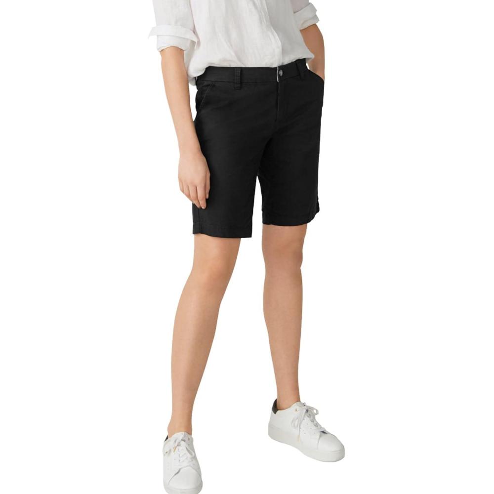 imageellos Plus Size Stretch Chino MidRise Bermuda ShortsBlack