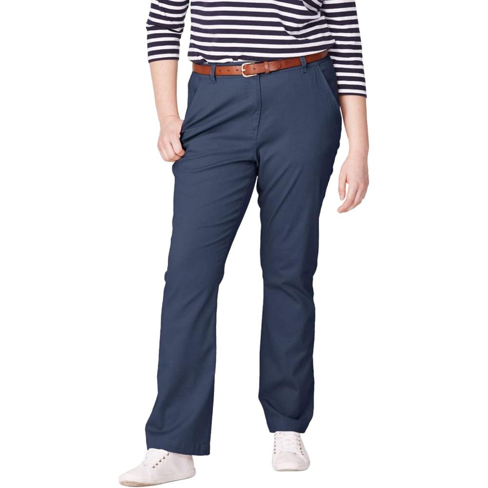 imageellos Plus Size Stretch Chino MidRise Classic Bootcut PantsNavy