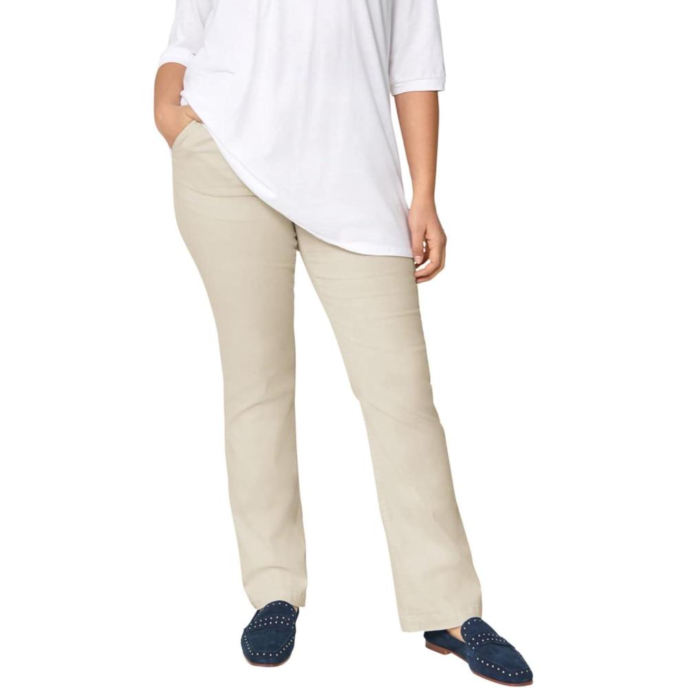 imageellos Plus Size Stretch Chino MidRise Classic Bootcut PantsStone