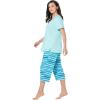 Dreams & Co. Plus Size 2-Piece Capri PJ Set(Black Multi Hearts)