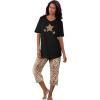 Dreams & Co. Plus Size 2-Piece Capri PJ Set(Classic Red Plaid)