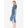 Dreams & Co. Plus Size 2-Piece Capri PJ Set(Dusty Indigo Snow Bunny)