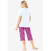 Dreams & Co. Plus Size 2-Piece Capri PJ Set(Heather Grey Spring Dog)