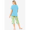 Dreams & Co. Plus Size 2-Piece Capri PJ Set(Pale Ocean Lemon)