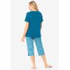 Dreams & Co. Plus Size 2-Piece Capri PJ Set(Pale Ocean Paisley)