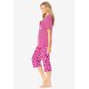 Dreams & Co. Plus Size 2-Piece Capri PJ Set(Peony Xoxo)