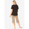 Dreams & Co. Plus Size 2-Piece Capri PJ Set(Raspberry Sorbet Animal Tree)