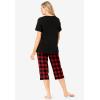 Dreams & Co. Plus Size 2-Piece Capri PJ Set(Red Buffalo Plaid)
