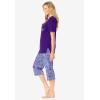 Dreams & Co. Plus Size 2-Piece Capri PJ Set(Soft Iris Starfish)