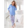 Dreams & Co. Plus Size Knit Sleep Pant(Evening Blue)