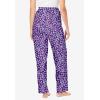 Dreams & Co. Plus Size Knit Sleep Pant(Plum Burst Daisy Butterfly)