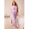Dreams & Co. Plus Size Knit Sleep Pant(Raspberry Stars)