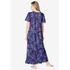 Dreams & Co. Plus Size Long Floral Print Cotton Gown(Evening Blue Cardinals)