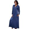 Dreams & Co. Plus Size Long Hooded Fleece Sweatshirt Robe(Classic Red)