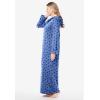 Dreams & Co. Plus Size Long Hooded Fleece Sweatshirt Robe(French Blue Star Moon)